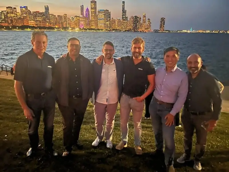 Consortium cohort gathered along the Chicago skyline